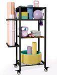 Ardier Yoga Mat Storage Rack with Wheels, 3 Tier Home Gym Workout Equipment Organizer for Dumbbells, Kettlebells, Foam Rollers