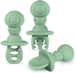 Haakaa Astronaut Beginner Silicone Cutlery Set – Baby Spoons and Forks for Self Feeding 6 Months, Baby Led Weaning Supplies, Toddler Feeding Essentials - Pea Green