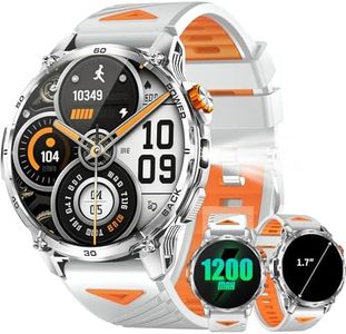 PODOEIL Military Smart Watch for Men, 1.7" HD Touchscreen, Bluetooth Call, 1000mAh Battery, Heart Rate/SpO2/BP, 110+ Sports Modes, 5ATM Waterproof for Android & iPhone