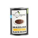 Mr Organic Brazilian Style Black Beans - Brazilian Inspired Flavours - High Fibre - Vegan-Friendly - Made with Organic Ingredients - Ideal for Rice and Beans, Stews, and Salads - Pack of 12