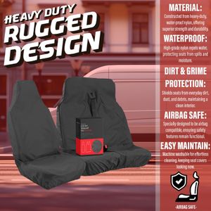 XtremeAuto Universal Van Seat Covers – Black, Full Set