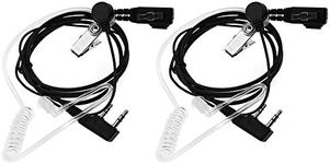 BaoFeng 2 Pin PTT Mic Covert Acoustic Tube Earpiece Headset for Kenwood PUXING Baofeng UV-5R UV-5RA 888S 2 Way Radio(2 Pack)