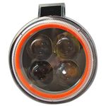 Allextreme EX4LD1O 20W Fog Light Spot Beam Waterproof Round Driving Work Light with Orange Outer Ring for Motorcycles Jeeps Trucks Boats and Cars (White & Orange, 1 PC)