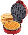 Sensio Home Mini Waffle Maker Machine Red | Non Stick Coating | Recipes Included | Fun Snack Maker | Compact Size | Indicator Light | Cool Touch 550W