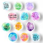 12Pcs Glass Strong Magnetic Refrigerator Magnet Fridge Sticker, Round Glass Fridge Decoration, Office Whiteboard Cabinet Dishwasher Magnet, Cabinet Cute Locker Magnet (12, Alphabet)