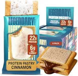 Legendary Foods 22g Protein Pastry+ Premium Low Carb Meal Replacement Bar - Low Glycemic, Gluten Free Protien Snacks - Healthy Keto Snack Box, 8x Zero Sugar Energy Bars - Bariatric Diabetic Friendly