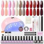 COSCELIA Gel Nail Starter Kit Full Sets for Beginners with 36W Nail Lamp 12 Colours Gel Nail Polish Set Gel Nail Set Starter Kit Nail Art Design Gift for Women DIY at Home