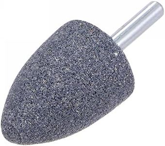 uxcell 5 Pcs Abrasive Mounted Stone 1/4" Shank 1.18" Dia Conical Corundum Grinding and Polishing Head for Engraving Rotary Tool