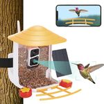 GENNIZZ Upgraded Bird Feeder with Camera for Outside, Solar Powered Bird Camera, Auto Capture Bird Video & Motion Detection, AI Identify 11000 Birds, Ideal Bird Watching Feeder for Bird Lover