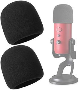 YOUSHARES Windscreen for Blue Yeti - Large Size Foam Cover Microphone Pop Filter for Blue Yeti, Yeti Pro and Other Large Microphones (2 Packs)