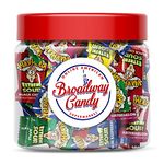 Broadway Candy Sweets Jar 300g - Warheads Extreme Sour Assorted Flavours - Individually Wrapped American Sweets - Bite Sized Candy Treats - Approximately 65 Pieces