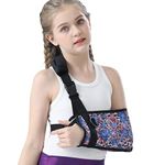 Fotgok Breathable Kids Arm Sling for Elbow Injury with Waist Belt Rose Child Size Elbow Sling for Broken Arm Padiatric Shoulder Sling for Rotator Cuff Injury Arm Brace Support