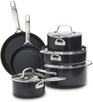 GreenPan SearSmart Hard Anodized Healthy Ceramic Nonstick, Cookware Pots and Pans Set, 10-Piece, Black