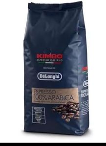 DeLonghi Kimbo Café en Grano Natural 1kg Espresso 100% Arabica para Moler y para Cafetera Superautomática - Café de Tueste Medio, Intensidad 4/6, Aroma 3/6 y Sabor Dulce con Toques de Caramelo