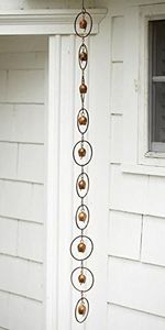 Ancient Graffiti Bell Rain Chains, Copper Colored, Pack of 4