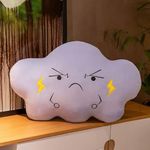 Peach Cuddle Moody Cloud Cushion for Kids Room (45x45 cm, Angry Purple) Europian Velvet Cushion for Kids, Luxury Kids Furnishing, Decorative Cot Cushion, Nursery Décor, Baby Pillows