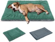 BVAGSS Dog Bed Mat,Reversible Crate Pad, Memory Foam Beds, Soft Warm Pet Cushion for Small Medium Dogs, Washable Pet Sleeping Mattress Kennel Bed Pad XH079 (42''x28''x1.6'',Green)
