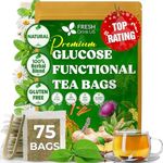 FreshDrinkUS, Premium 75 Tea Bags Glucose Functional Tea – Herbal Blend with Gymnema, Cinnamon, Bitter Melon, Tulsi & More –– Caffeine-Free. Sugar-Free. Gluten-Free. Vegan