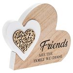 lesser and pavey LP44043 Plaque | Double Heart Friends | 1 Piece-15x2x12 cm Accessory, White