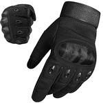 WESTWOOD FOX WFX Motorcycle Gloves for Men and Women Hard Knuckle Full Finger Touchscreen Motorbike Gloves for Bike Riding (BLACK, L)