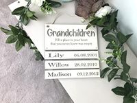 MadeAt94 Personalised Cream Plaque Gift Ideas from Grandchildren to Grandparents Christmas Present