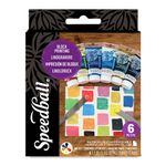 Speedball Water-Soluble Block Printing Ink Starter Set, 6 Bold Colors With Satiny Finish, 1.25-Ounce Tubes