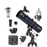 Celestron AstroMaster 130EQ MD Telescope Include Omni 2X Barlow Lens and Smartphone Adapter (130EQ Motor)