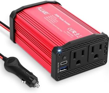 300W Car Power Inverter 12v to 110v, Car Plug in Adapter Outlet with PD 27w USB-C and QC 18w USB-A, Car Outlet Adapter, Car Converter to Outlet Plug, Power Inverters for Vehicles (Red)