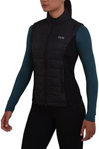 TCA Women's Excel Runner Walking Hiking Lightweight Thermal Padded Vest with Zip Pockets - Black Stone, Small