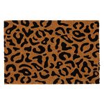 Nicola Spring Coir Door Mat - 60 x 40cm - Leopard - Pack of 2 - Decorative Indoor Front Door Floor Mat Entry Dirt Trapper Rug Outdoor Boot Scraper Non Slip Backing Doormat