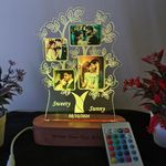 SHAYONA Personalized 3D Illusion Family Tree Photo Night Lamp Gift for Couple Birthday, Anniversary, Wedding, Engagement (28cmx18cm)- Multicolor