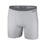 TEGO Men's Polyamide & Elastane Performance Boxer Underwear (Pack of 1-Large-White Grey)-Running, Exercise, Workout