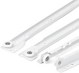 LouMaxx Roller Slide Guides 400 mm | Set of 2 (1 Pair) Drawer Runners White | Drawer Rail System with Partial Extension | Smooth Runners Drawer in Cream White