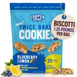 Cooper Street Italian Biscotti Cookies - Twice Baked Biscotti Style Cookie Biscuits in Delicious Blueberry Lemon Flavor | Crispy, Light and Healthy Cookies | Peanut & Dairy Free | 20oz | 1 Pack