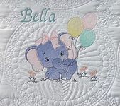 OllieByBeebz Personalized Baby Blanket Baby Quilt Monogrammed Blankets for Boys and Girls Embroidered Baby Gifts (Elephant & Balloons) Crib