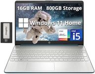 HP 15.6" Anti-Glare FHD Business Laptop, Intel i5-1235U, 16GB RAM, 800GB Storage(512GB SSD+288GB Docking Station Set), Intel Iris Xe Graphics, Num Pad, HD Camera, WiFi, Win 11 Home, Spruce Blue
