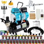 COMPLETE MASTER AIRBRUSH KIT-Tank Air Compressor-Paint