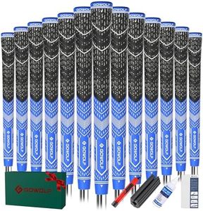 Gowolf Golf Grips Cord Rubber Multi-compound Golf Driver Irons Club 13pcs Golf Grips Colored Top Cover SL02 Pro with Full Kit (Blue, Oversize)