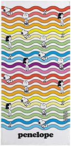 Let's Make Memories Personalized Peanuts Rainbow Friends Beach Towel - Pool Party