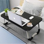 Widousy Foldable Table Laptop Bed Table Breakfast Tray Portable Lap Standing Desk Notebook Stand Reading Holder for Couch Sofa Floor Kids（Black）