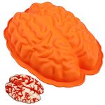 webake Brain Jelly Mould Large Silicone 8.5'' Halloween Jelly Mould Cake Moulds Baking Pudding Jelly Dessert for Halloween Party