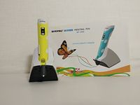 3D Print World Rechargeable Doodle Pen with LCD Screen, Stand, Free Sample Filament and Stencil (Yellow)