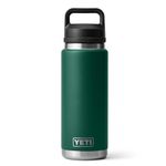 YETI Rambler Bottle Chug, Vacuum Insulated Stainless Steel Bottle with Leakproof Chug Cap, Black Forest Green, 26 oz (769 ml)