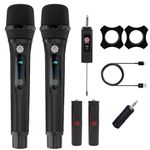 DIGIMORE Wireless Microphone for Singing | 6Hrs Battery | 160ft Range | Type-C Charging | 2400MHz Cordless Mic for House Parties, Outdoor Party, Singing, Classroom, Chruch (D-350 Black)