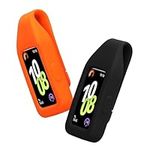 kwmobile 2x Clip Holders Compatible with Huawei Band 10/9 / 8 - Clip-On Holder Replacement Set - Black/Orange