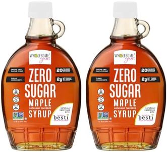 Wholesome Yum Zero Sugar Maple Syrup (Keto Maple Syrup) With Monk Fruit & Allulose - Natural Sugar Free Pancake Syrup - Non GMO, Low Carb, Gluten Free, Vegan, No Aftertaste (12 fl oz, 2 Pack)