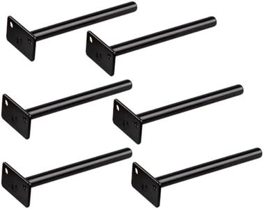 Armastuse 6 pcs Floating Shelf Bracket Set, Concealed Blind Retro Wall Mounted Shelf Supports Solid Steel Floating Shelf Bracket With Steel Screws Drywall Anchors(Black)