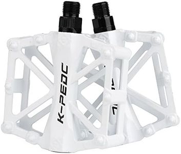 boruizhen Aluminium CNC Bike Platform Pedals Lightweight Road Cycling Bicycle Pedals for MTB BMX (White)