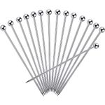 FATLODA 15PCS Cocktail Picks for Drinks, Stainless Steel Cocktail Toothpicks, Reusable Cocktail Skewers, Garnish Picks Bloody Mary Skewers, Metal Martini Picks for Olives Appetizers Fruit (4.3 Inch)