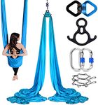 Orbsoul Aerial Silks + Yoga Hammock (Professional Grade) Includes Premium 100% Aerial Nylon Tricot Fabric Silks, Full Rigging Hardware and Easy Set-up Guide